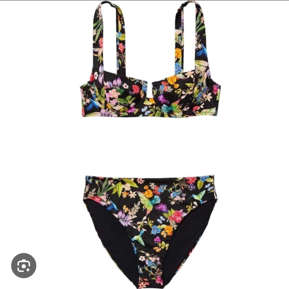 New! Victoria’s Secret wicked birds of paradise floral bikini black 4723